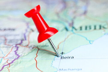 Beira, Mozambique pin on map