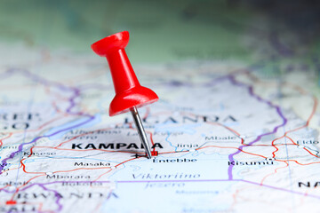 Entebbe, Uganda pin on map