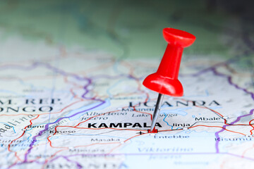 Kampala, Uganda pin on map