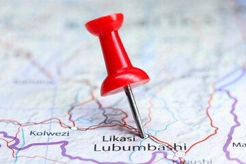Likasi, Congo pin on map