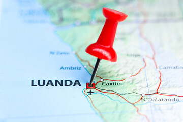 Luanda, Angola pin on map