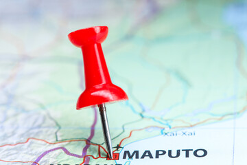 Maputo, Mozambique pin on map