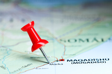 Mark, Somalia pin on map