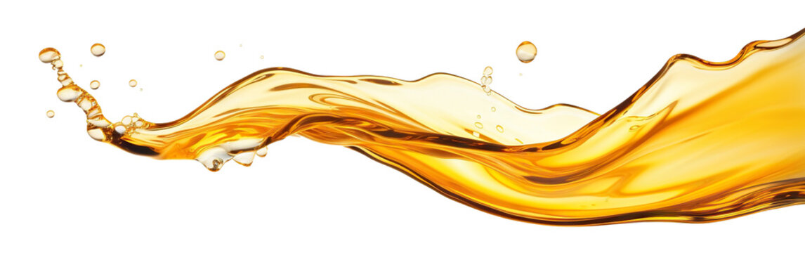 Golden oil splash cut out