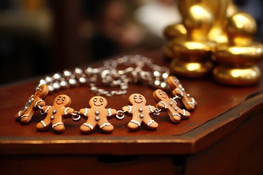 Gingerbread man charm bracelets.