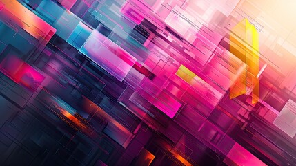Creative Visual Design - Colorful Abstract Wallpaper - Futuristic Aesthetic with Stylish Geometric Elements and Gradient