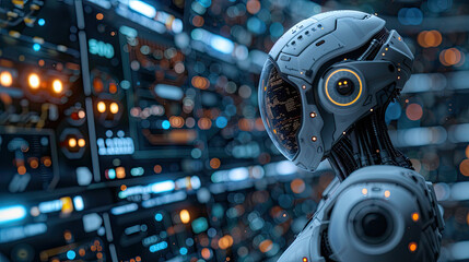 Innovative Information Technology - Advanced Digital Wallpaper - Future Backdrop with Robotics and Smart Computing Visuals

