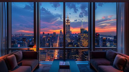 Fototapeta premium NY, New york, cafe, hotel, room, window,