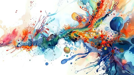 Fluid Watercolor Bubble Designs: Dynamic and Engaging Artistic Creations