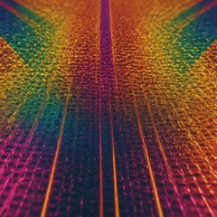 close up rainbows symmetrical pattern with beautiful synth-wave, pop art, vibrant colours,...