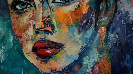 Acrylic Artistry: Beautiful Representation of a Woman on Canvas
