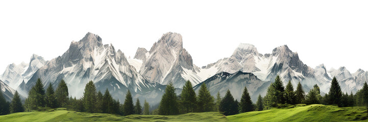 Picturesque mountains cut out