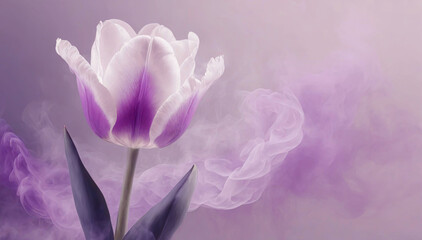 Tulipan, fioletowy kwiat. Abstrakcyjne tło kwiatowe - obrazy, fototapety, plakaty