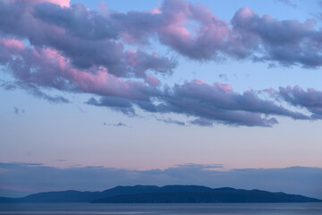 clouds over the sea and island