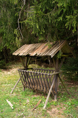 Wooden feeder for forest animals