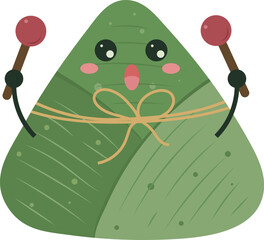 Traditional Zongzi Dumpling Food, Dragon Boat Festival Illustration Graphic Element, Cartoon Character