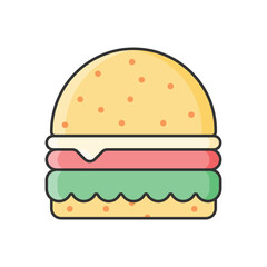 Color Line  Burger vector icon