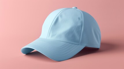 Fototapeta premium blank light blue baseball cap mockup