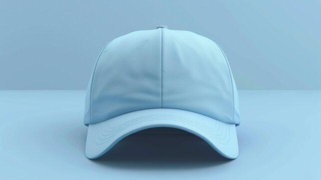 blank light blue baseball cap mockup 