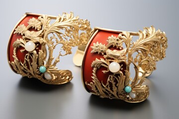 Santa's sleigh-inspired statement cuffs.