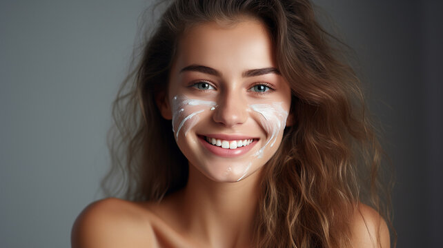 beauty concept young woman perfect smooth skin, veinte generativa IA