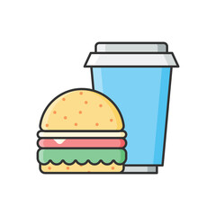 Color Line  Junk Food vector icon