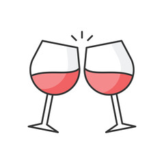 Color Line  Cheers vector icon