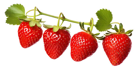 Ripe delicious strawberries bush, cut out - Powered by Adobe