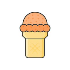 Color Line  Ice cream vector icon