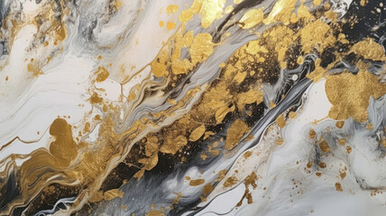 Luxurious gray and gold alcohol ink art