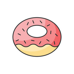 Color Line  Doughnut vector icon