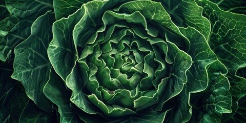 Obraz premium Close-up Organic Cabbage Leaf Texture