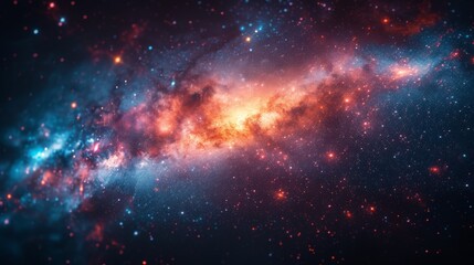   A zoomed-in photo of a massive and vibrant celestial body surrounded by numerous twinkling stars