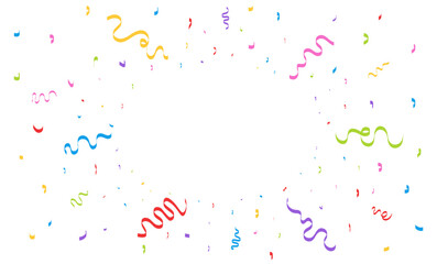 Birthday party confetti border firecracker frame illustration vector