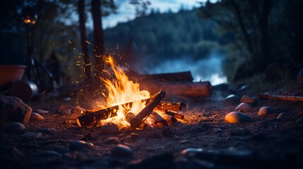 campfire in the forest