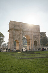 Fototapeta na wymiar rom, italien, alt, colosseum, römer, architektur, europa
