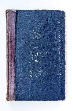 Old Book Blue Floral Pattern Embossed Cover