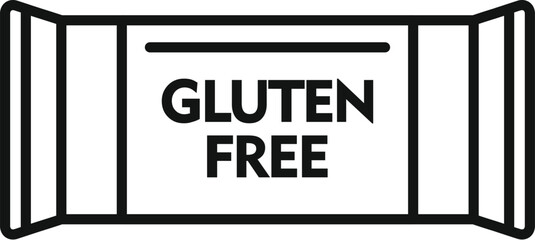 Gluten free bar pack icon outline vector. Fast food. Healthy person diet meal - obrazy, fototapety, plakaty