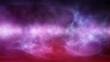 Abstract universe with nebula light and stars illustration background.