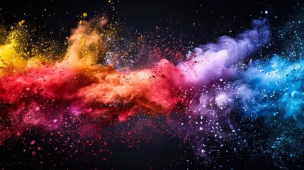 Naklejka premium Colored Powders Bursting in Air