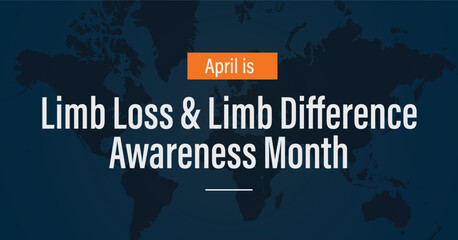 Limb Loss and Limb Difference Awareness Month campaign banner. Observed in April. - obrazy, fototapety, plakaty