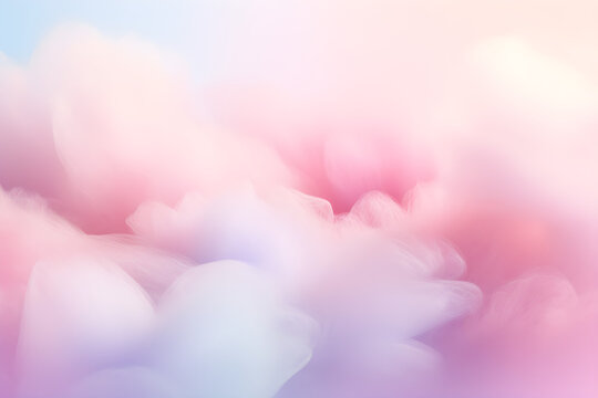 beauty sweet pastel purple and orange colorful with fluffy clouds on sky. multi color rainbow image. abstract fantasy growing light
