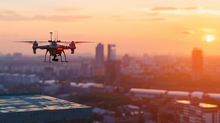 Delivery of goods, parcels and documents using an unmanned drone. Efficient and secure, drones seamlessly deliver packages to your doorstep. - obrazy, fototapety, plakaty