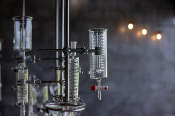 Selective focus glass tubes for coffee shop distillation equipment using clear glass coiled tube...
