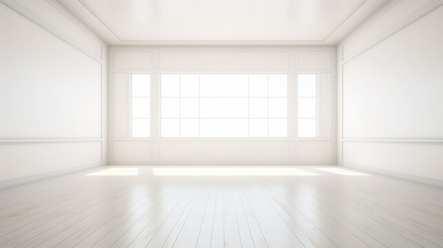 Interior of white empty room