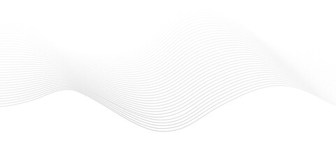Fototapeta premium Abstract white and gray digital blend wave lines and technology background. Modern white flowing wave lines and glowing moving lines. Futuristic minimal technology and sound wave lines background.