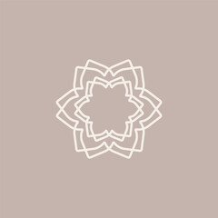 Rose flower linear style logo vector illustration. Beauty brand mark for aesthetic cosmetology and medicine.