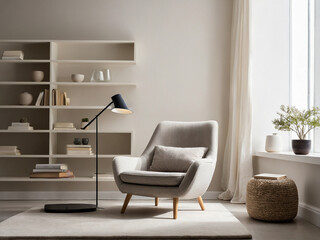 Serene Minimalist Reading Nook, Perfect for Contemplation