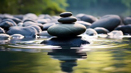 Stones on the water, zen background
