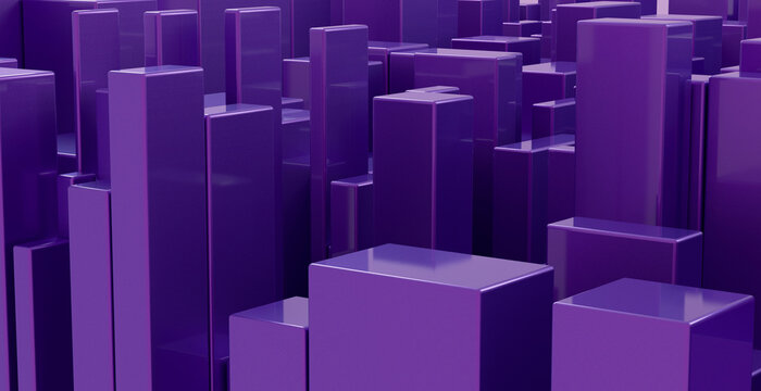 Abstract purple geometric cube grid background